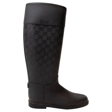 white gucci rain boots|Gucci monogram thigh high boots.